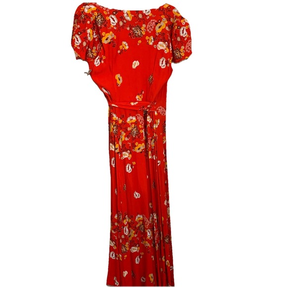 Free‎ People Jess Wrap Floral Maxi  Dress Women size Small Boho - Picture 3 of 7